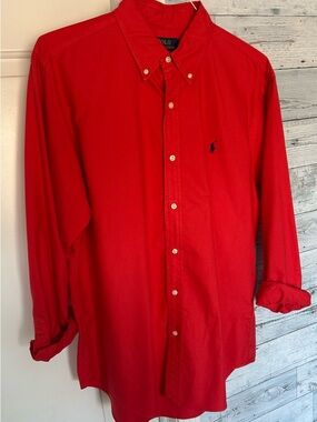 Polo by Ralph Lauren Red Long-Sleeve Button-Down Shirt